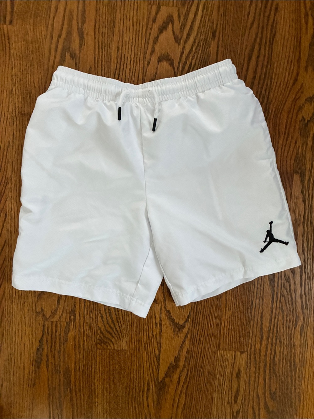 Jordan White Athletic Shorts with Black Jumpman